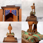 Japanese Antique Wooden Bato Kannon Bodhisattva Statue Buddhist Shrine WB2037