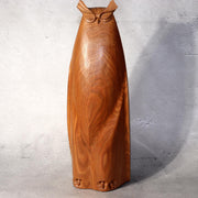 Japanese Wooden Ainu Owl Carving Sculpture Traditional Folk Art Figurine AIN560