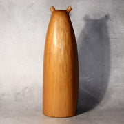 Japanese Wooden Ainu Owl Carving Sculpture Traditional Folk Art Figurine AIN562