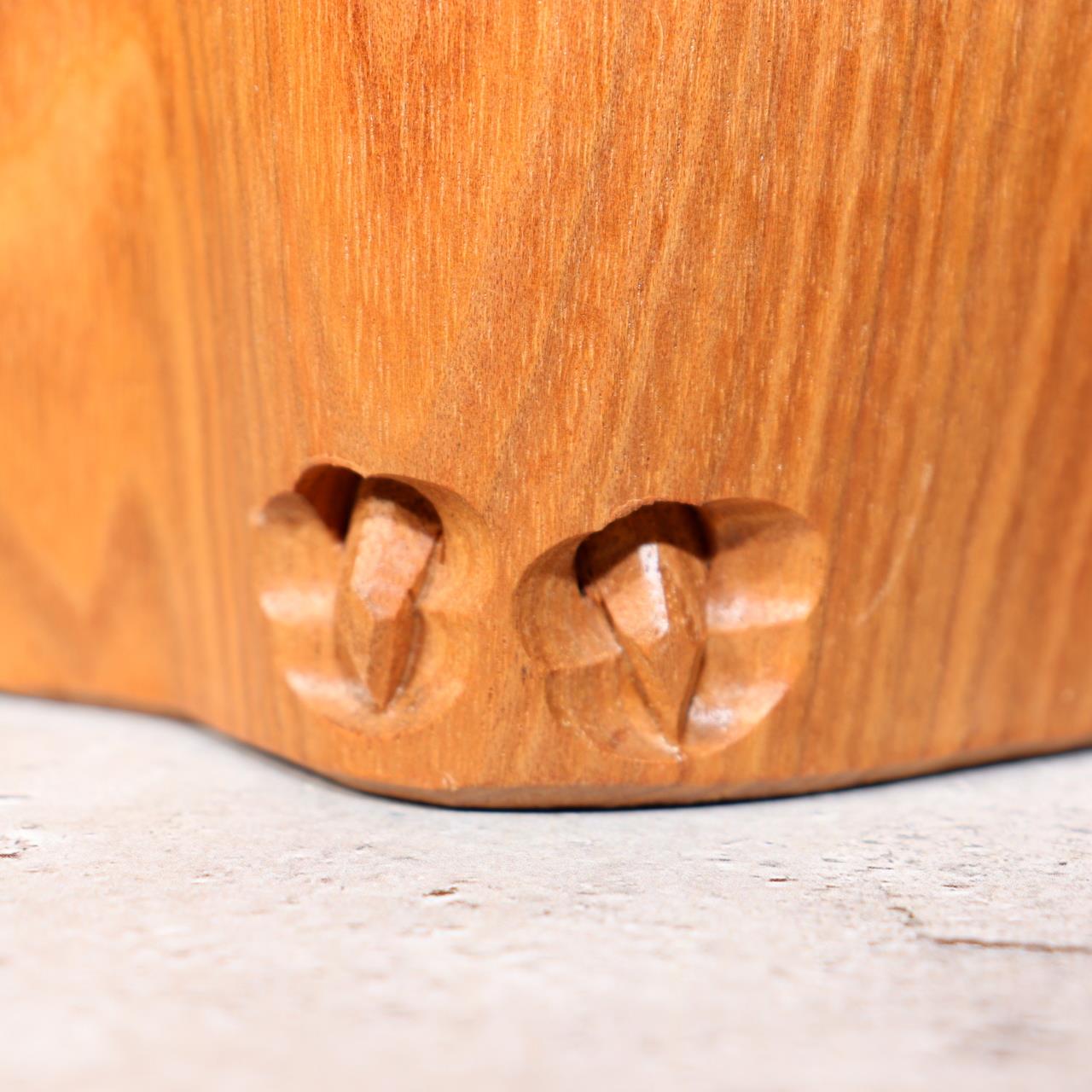 Japanese Wooden Ainu Owl Carving Sculpture Traditional Folk Art Figurine AIN5611