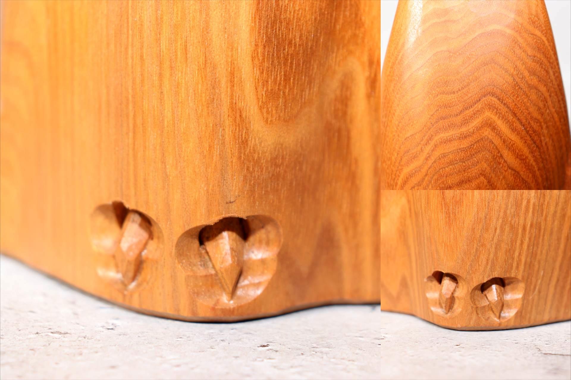 Japanese Wooden Ainu Owl Carving Sculpture Traditional Folk Art Figurine AIN568