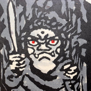 Japanese Woodblock Print by Iwao Akiyama “Aoi Yama” 1979 Signed Santoka Taneda3