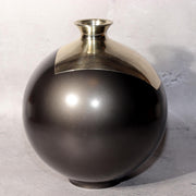 Japanese Modern Art Bronze Vase Inlay Design Contemporary Metal Craft BV6842