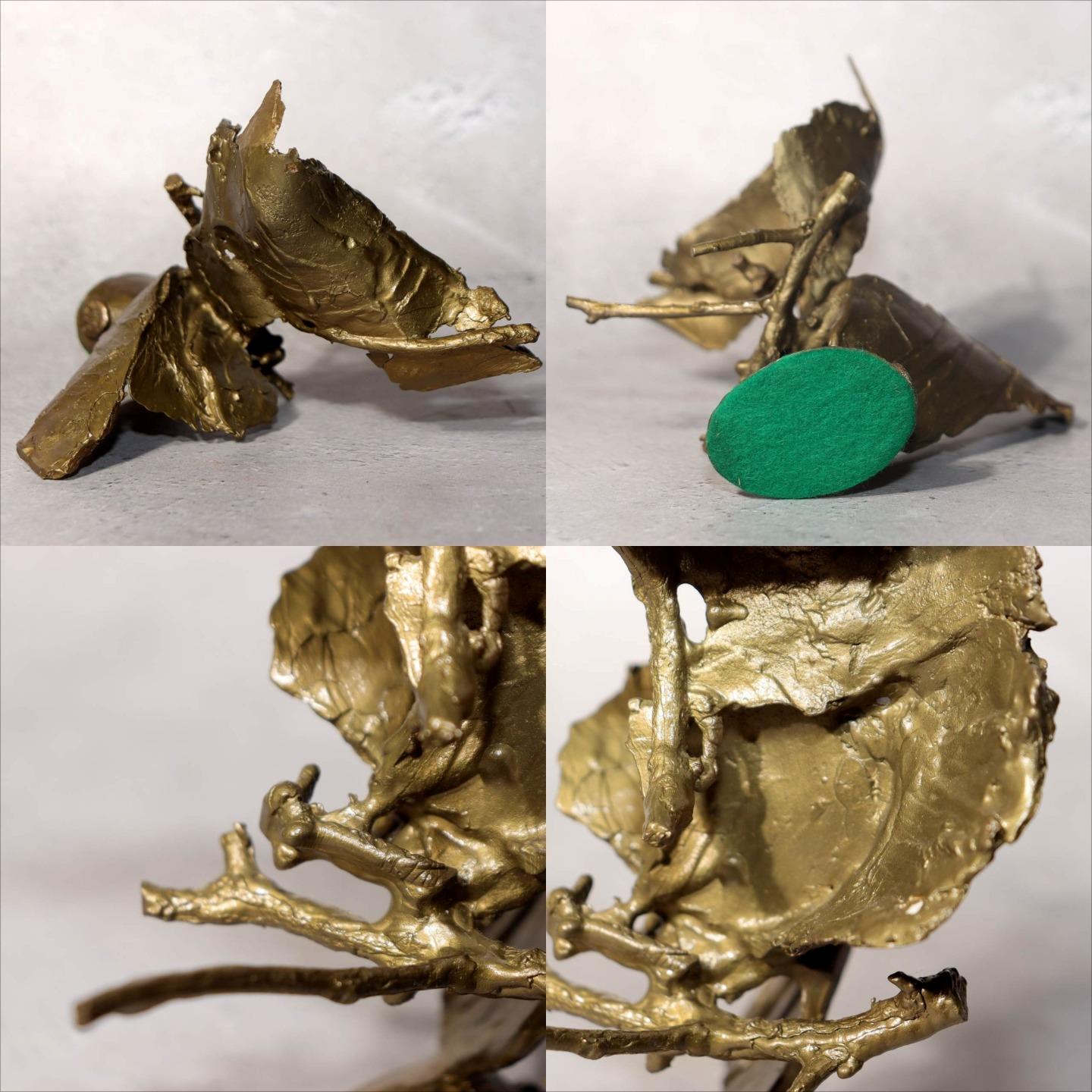 Japanese Bronze Sculpture Butterfly by Ryokichi Mukai Signed w / Box BOS9717