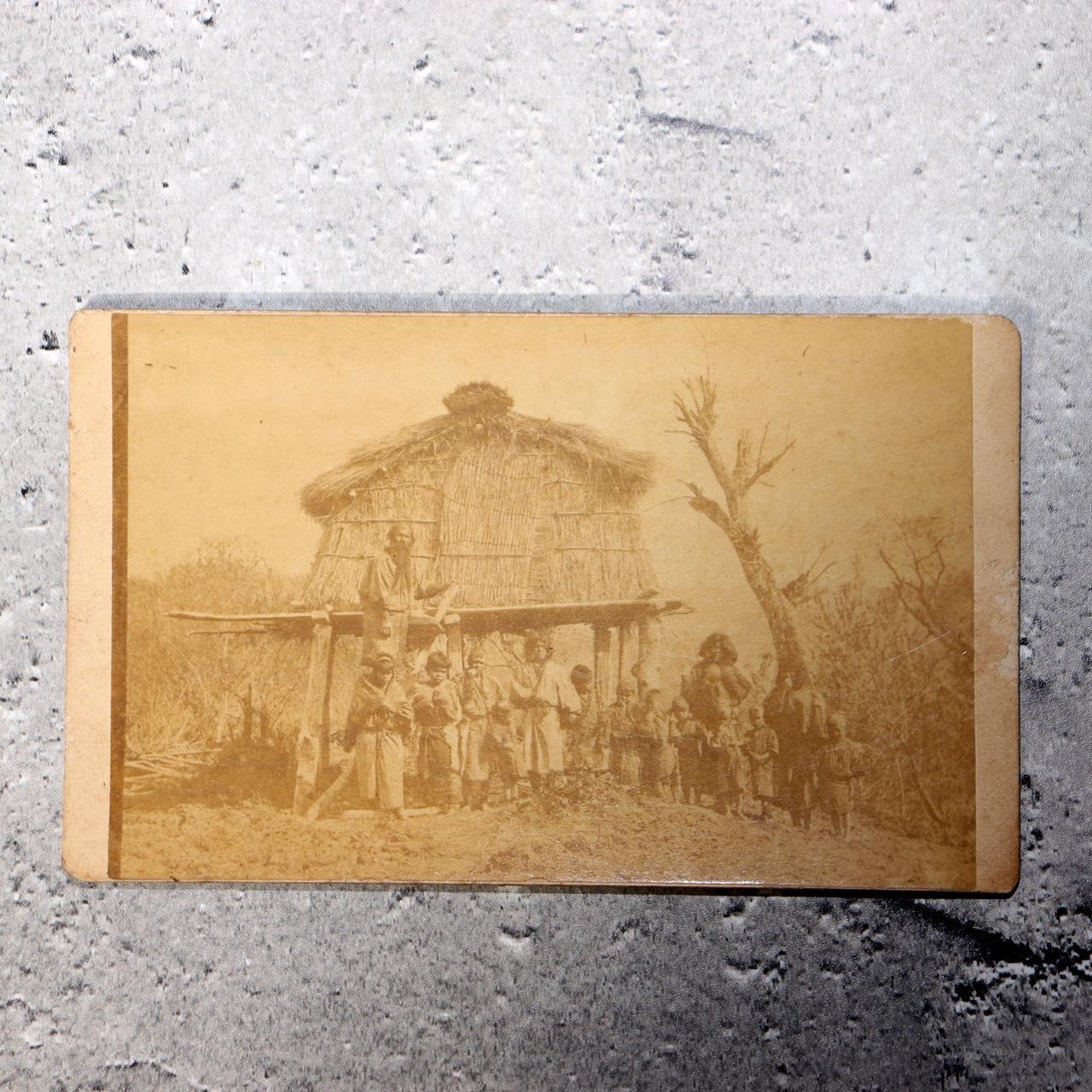 Japanese Antique Meiji Photo Ainu People House by Photographer Mishima Tokiwa0