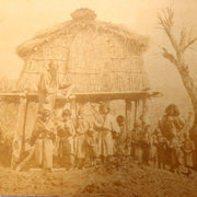 Japanese Antique Meiji Photo Ainu People House by Photographer Mishima Tokiwa2