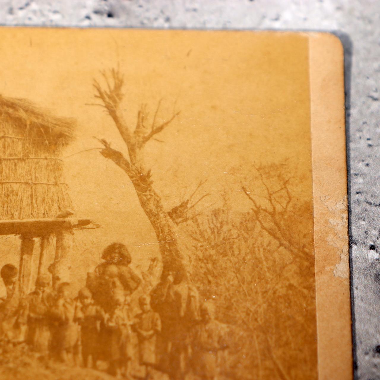 Japanese Antique Meiji Photo Ainu People House by Photographer Mishima Tokiwa3