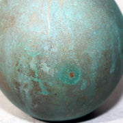 Japanese Bronze Flower Vase Green Patina Long Neck Ikebana Art signed BV68619