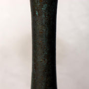 Japanese Bronze Flower Vase Long Neck Green Patina Ikebana Art BV68710
