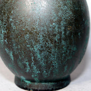 Japanese Bronze Flower Vase Long Neck Green Patina Ikebana Art BV68714