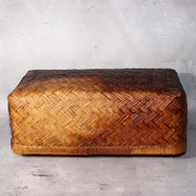 Japanese Vintage Bamboo Basket Storage Box Handwoven Rectangular Kago BVO653