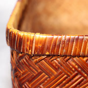 Japanese Vintage Bamboo Basket Storage Box Handwoven Rectangular Kago BVO6510