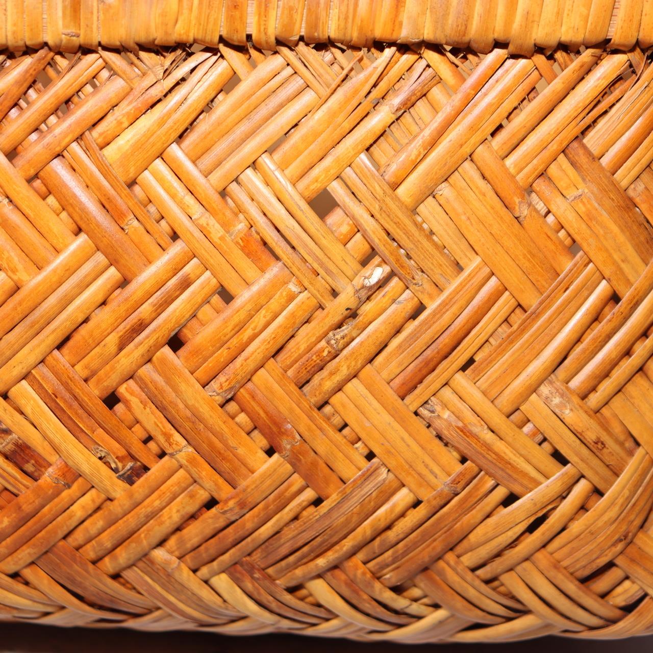 Japanese Vintage Bamboo Basket Storage Box Handwoven Rectangular Kago BVO6513