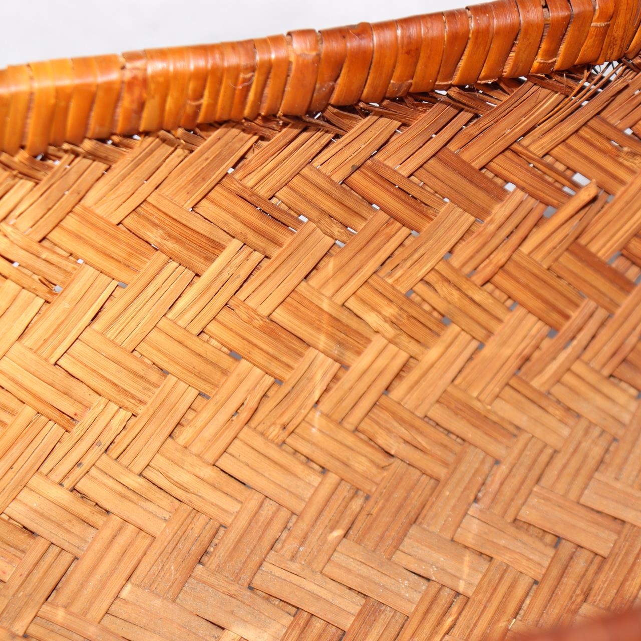 Japanese Vintage Bamboo Basket Storage Box Handwoven Rectangular Kago BVO6514