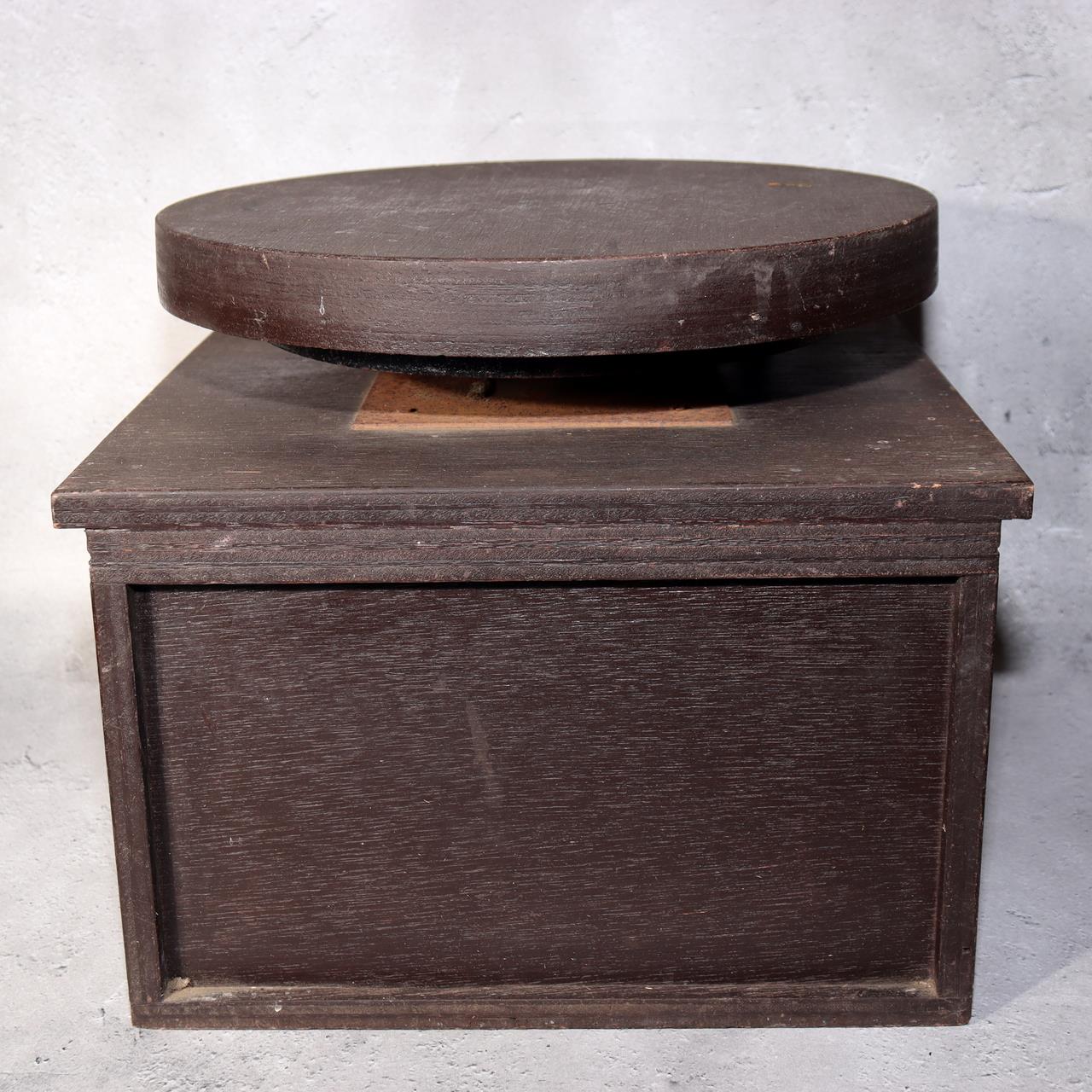 Japanese Antique Wooden Rotating Stand Pottery Work Table Tansu Chest Drawers3