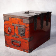 Japanese Antique wooden Kake Suzuribako inkstone box Funa Tansu drawer WBX3260