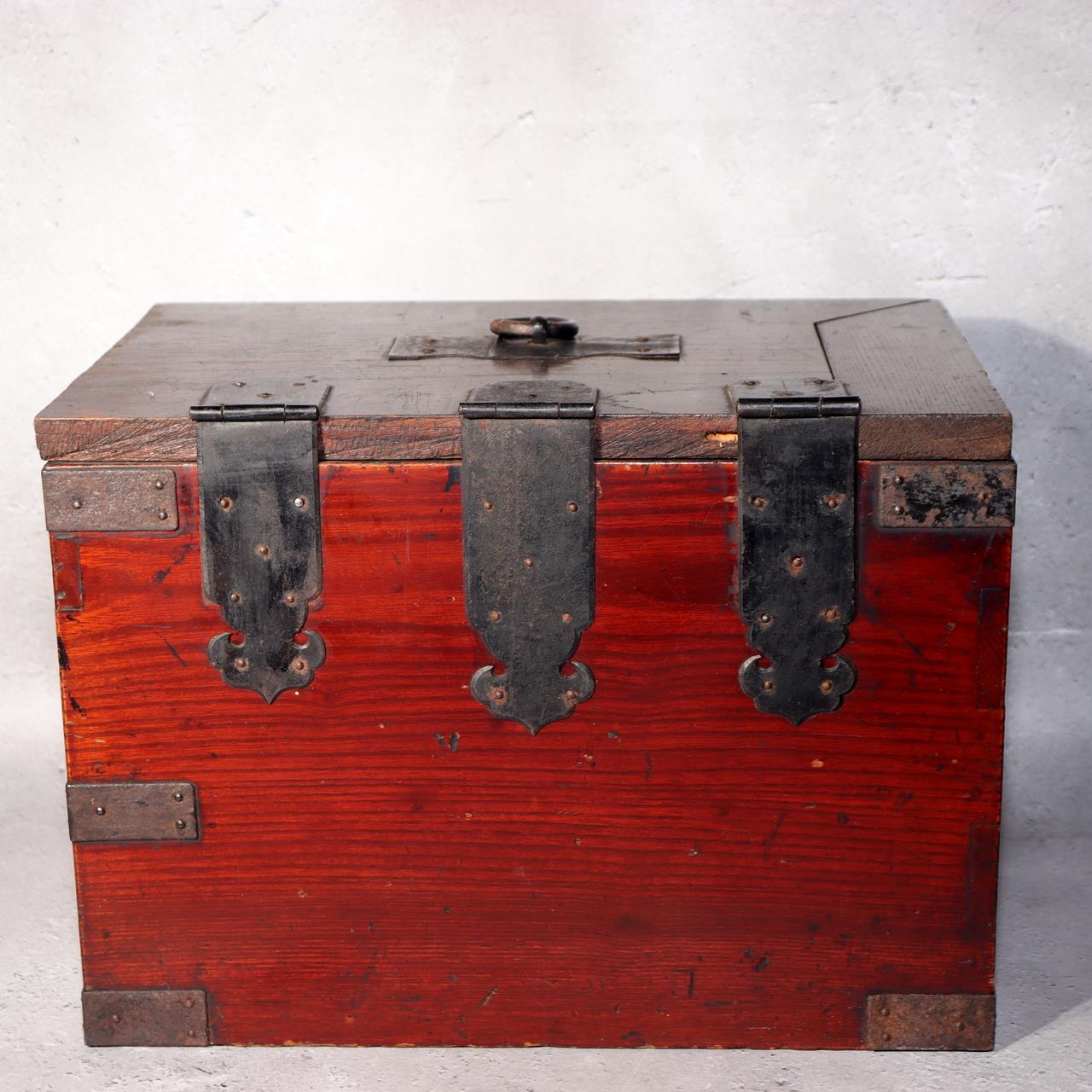 Japanese Antique wooden Kake Suzuribako inkstone box Funa Tansu drawer WBX3264