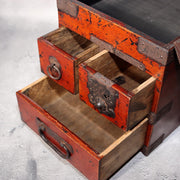 Japanese Antique wooden Kake Suzuribako inkstone box Funa Tansu drawer WBX32618