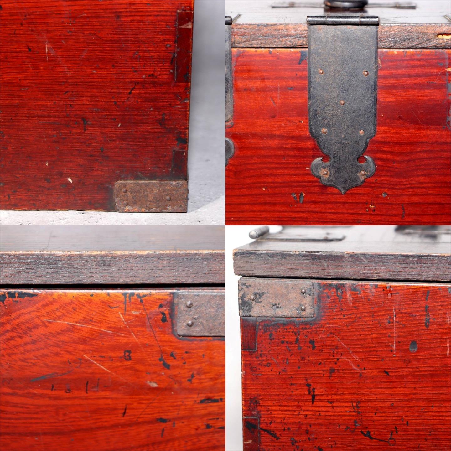 Japanese Antique wooden Kake Suzuribako inkstone box Funa Tansu drawer WBX3269