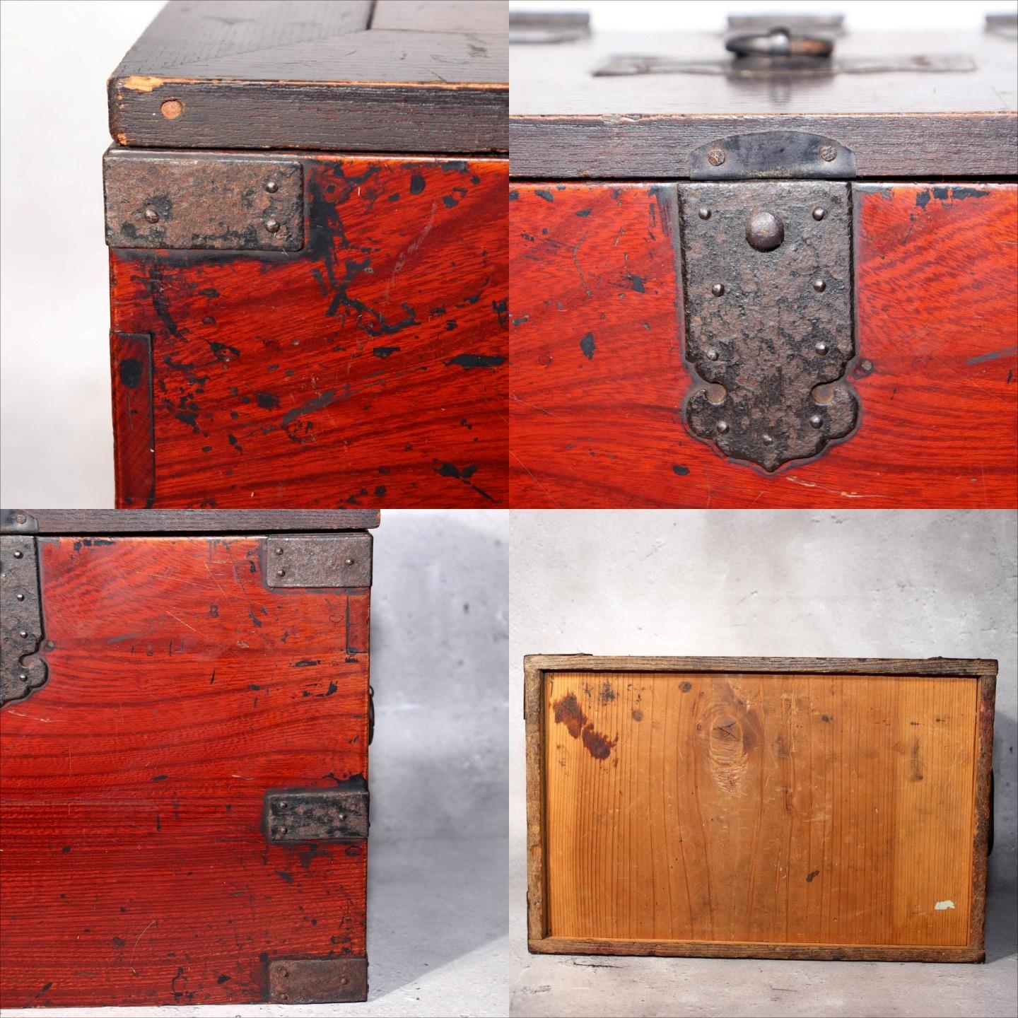Japanese Antique wooden Kake Suzuribako inkstone box Funa Tansu drawer WBX3268