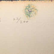 Japanese Modern Woodblock Print Masao Ohba Pisces Night Vintage Limited 22/2005