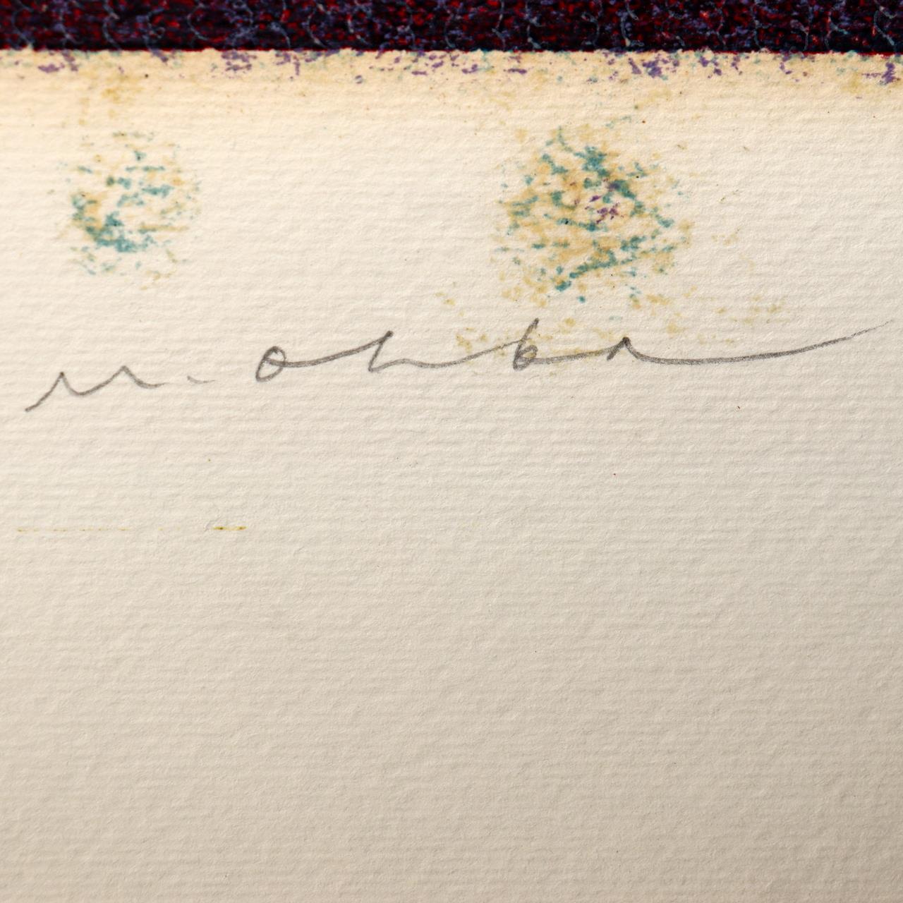 Japanese Modern Woodblock Print Masao Ohba Pisces Night Vintage Limited 22/2006