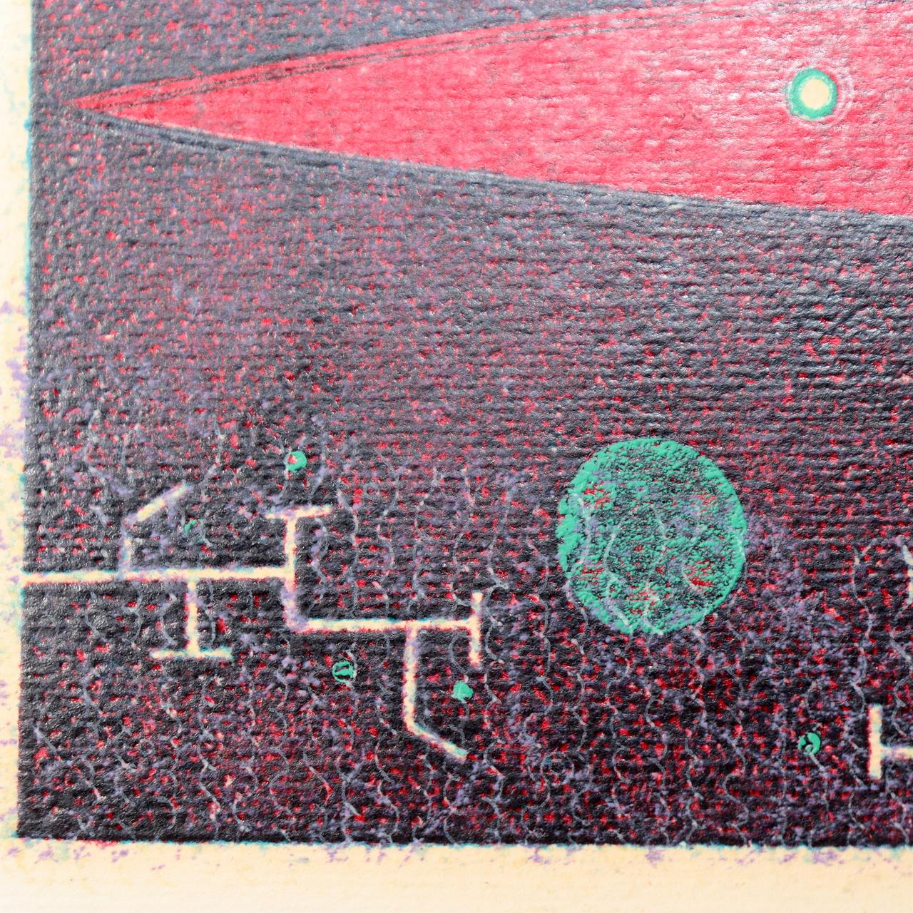 Japanese Modern Woodblock Print Masao Ohba Pisces Night Vintage Limited 22/20011