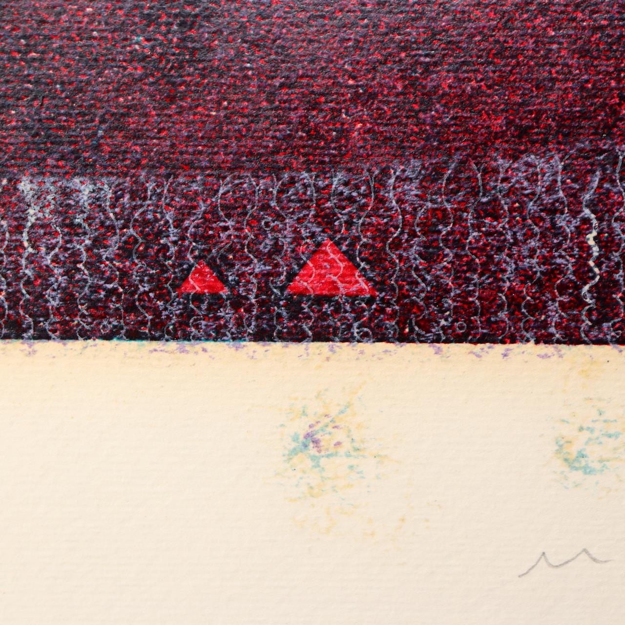 Japanese Modern Woodblock Print Masao Ohba Pisces Night Vintage Limited 22/20014