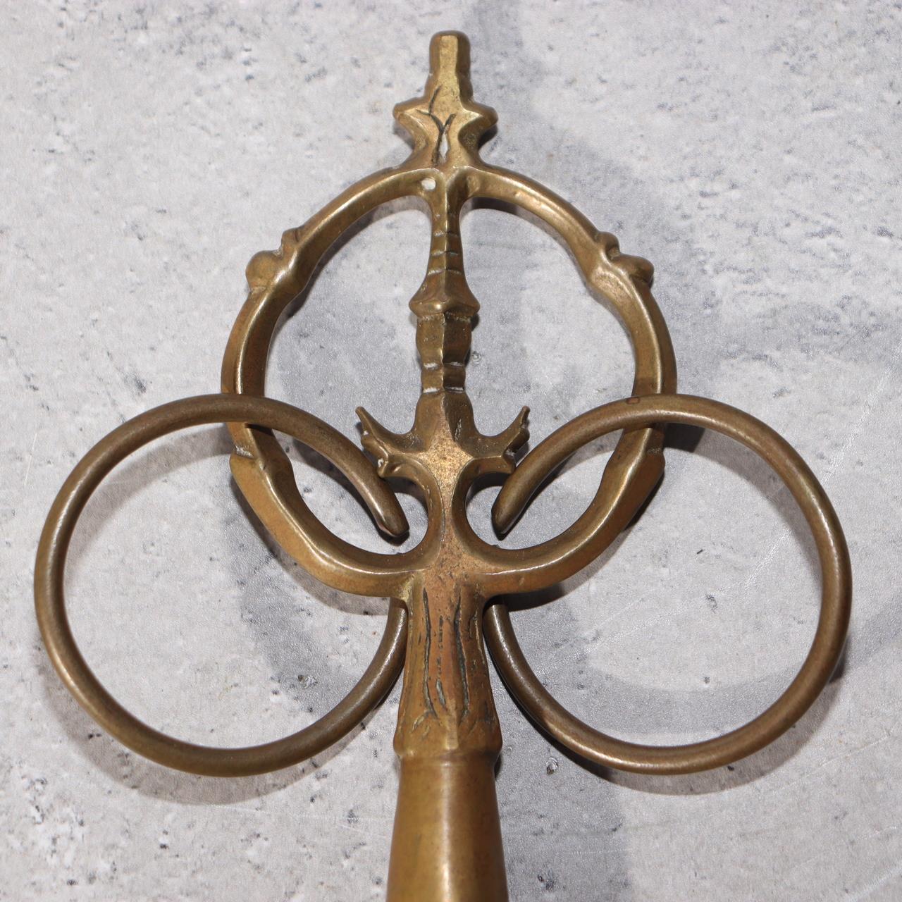 Japanese Buddhist Ritual Tool Set Bronze Shakujo Staff & Bell Vajra Temple11