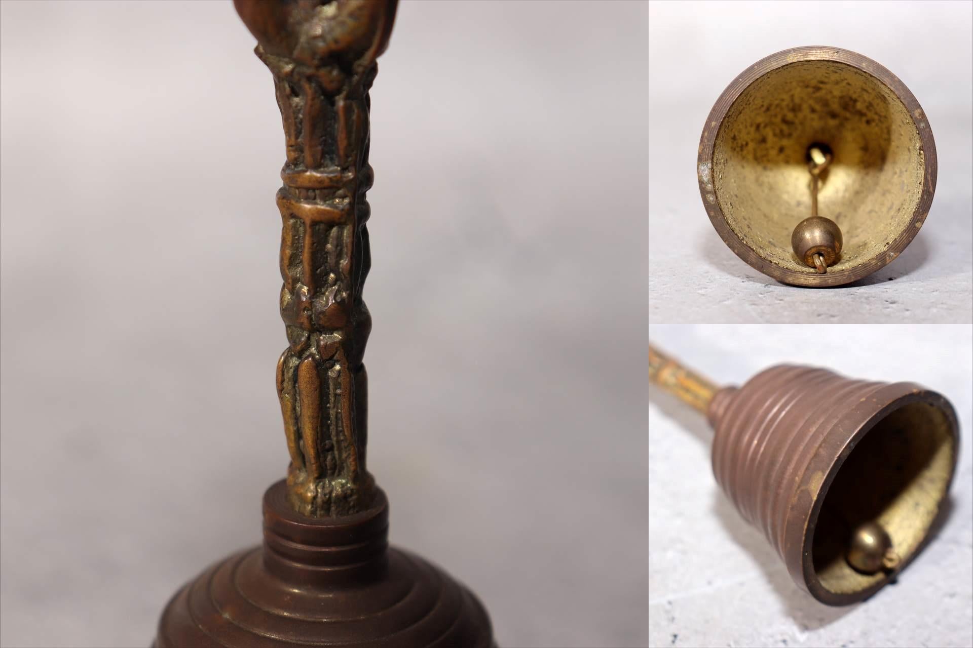 Japanese Buddhist Ritual Tool Set Bronze Shakujo Staff & Bell Vajra Temple9