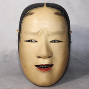 Japanese Noh Mask Jissun-gami Old Woman No Eyebrows Type Wooden Hand-Carved Trad0