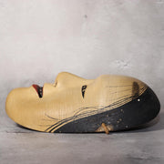 Japanese Noh Mask Jissun-gami Old Woman No Eyebrows Type Wooden Hand-Carved Trad15