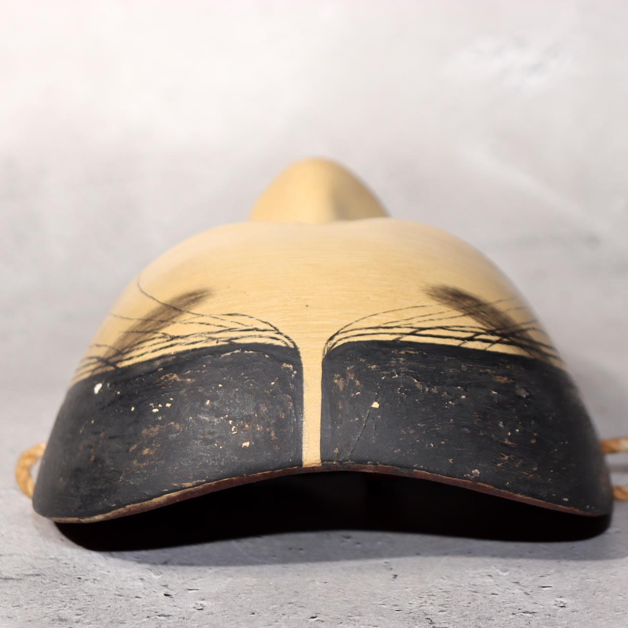 Japanese Noh Mask Jissun-gami Old Woman No Eyebrows Type Wooden Hand-Carved Trad16