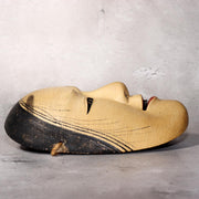 Japanese Noh Mask Jissun-gami Old Woman No Eyebrows Type Wooden Hand-Carved Trad17