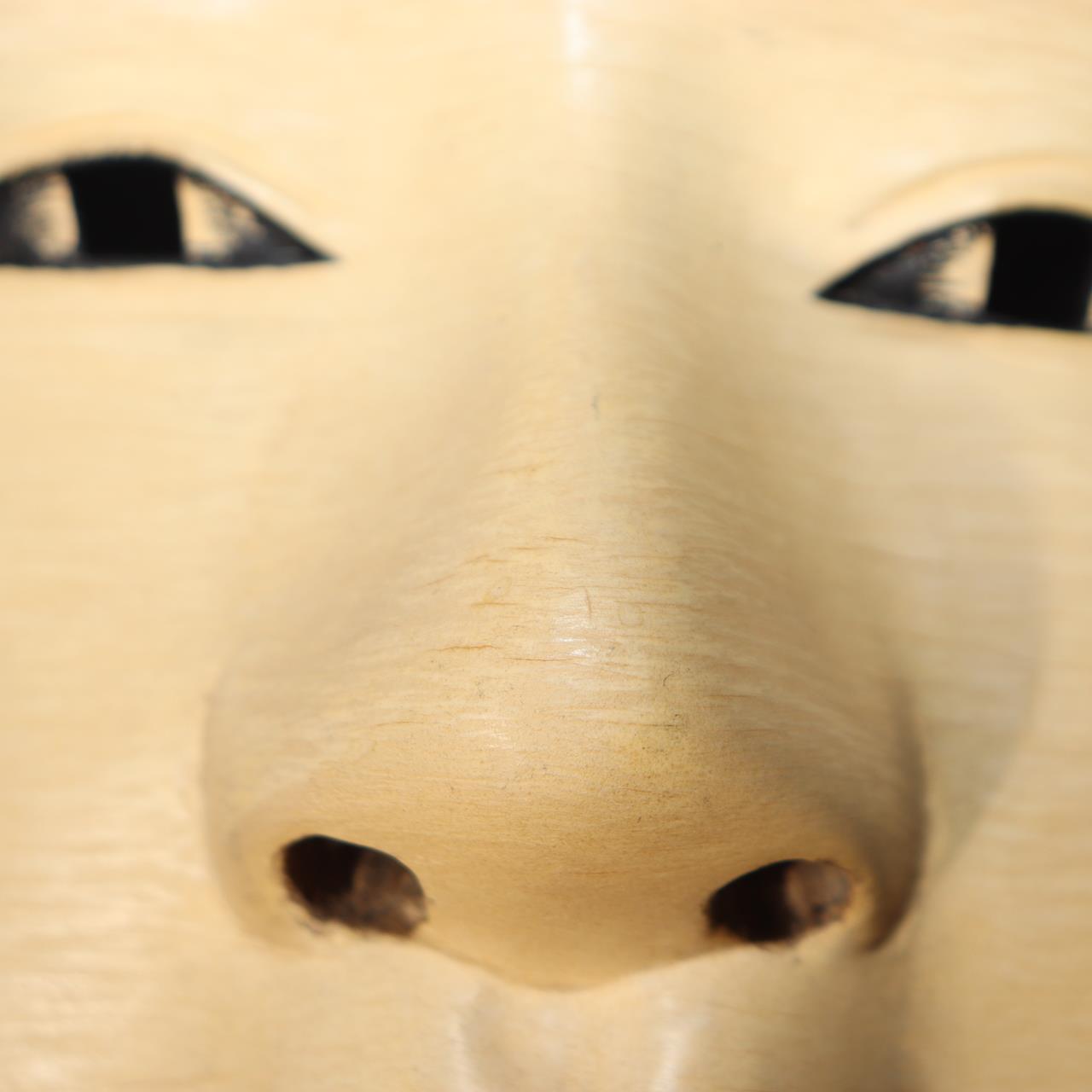 Japanese Noh Mask Jissun-gami Old Woman No Eyebrows Type Wooden Hand-Carved Trad18