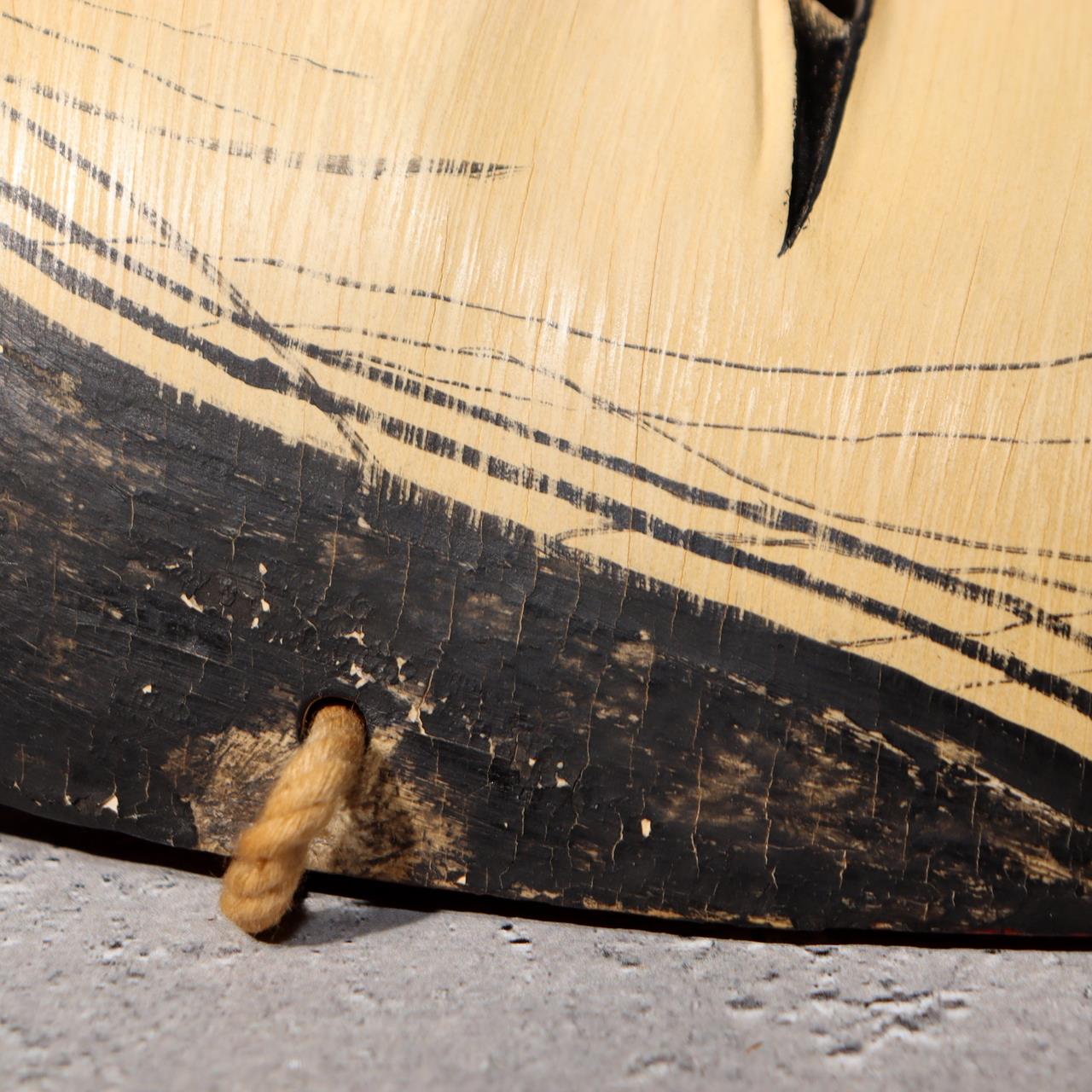 Japanese Noh Mask Jissun-gami Old Woman No Eyebrows Type Wooden Hand-Carved Trad19