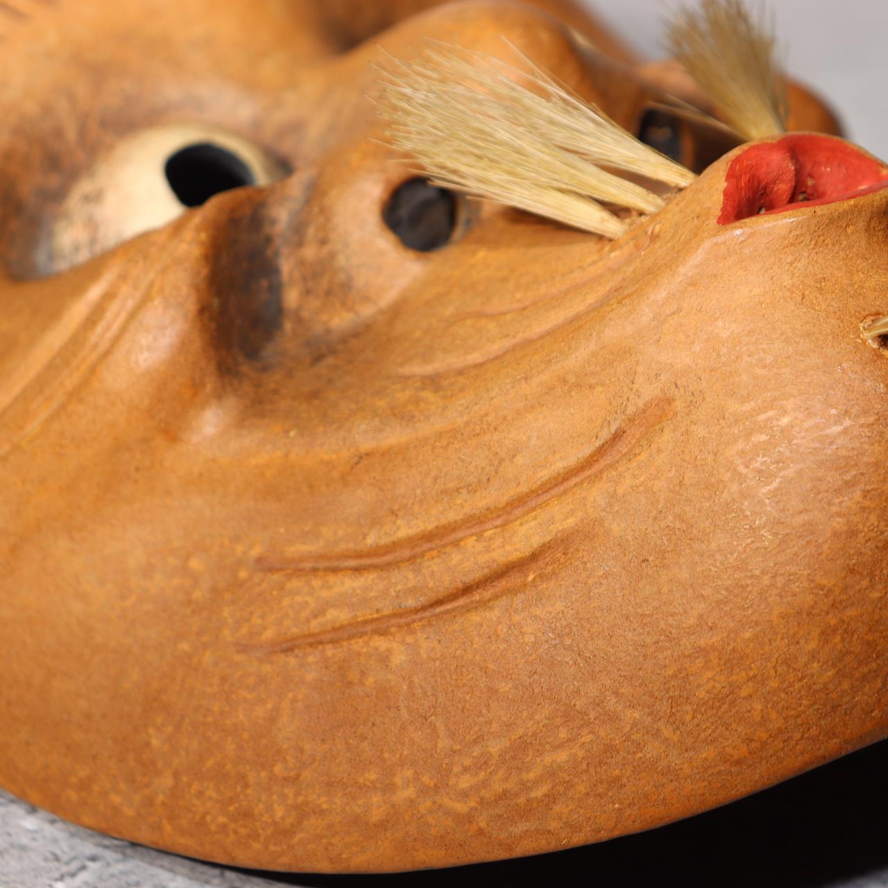 Japanese Wooden Noh Mask Okina Old Man Hand Carved Traditional Theater14