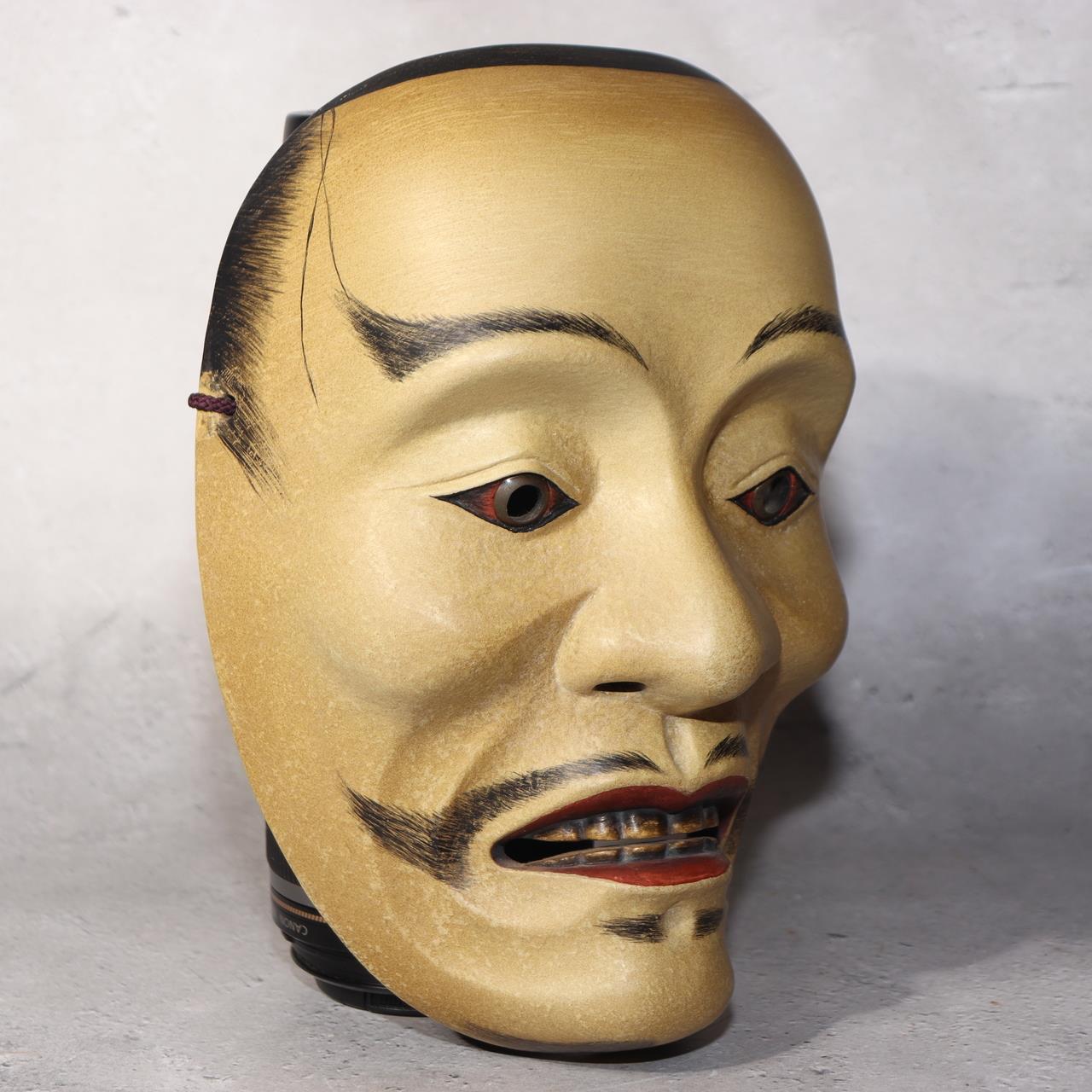 Japanese wooden Noh mask Ayakashi TAKA Mikazuki signed MSK522-32