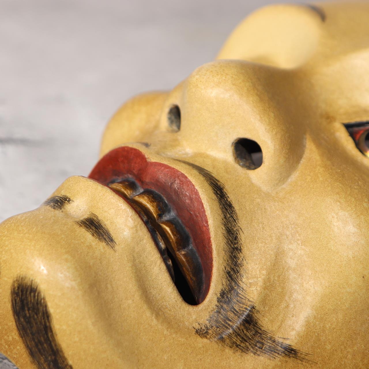 Japanese wooden Noh mask Ayakashi TAKA Mikazuki signed MSK522-313