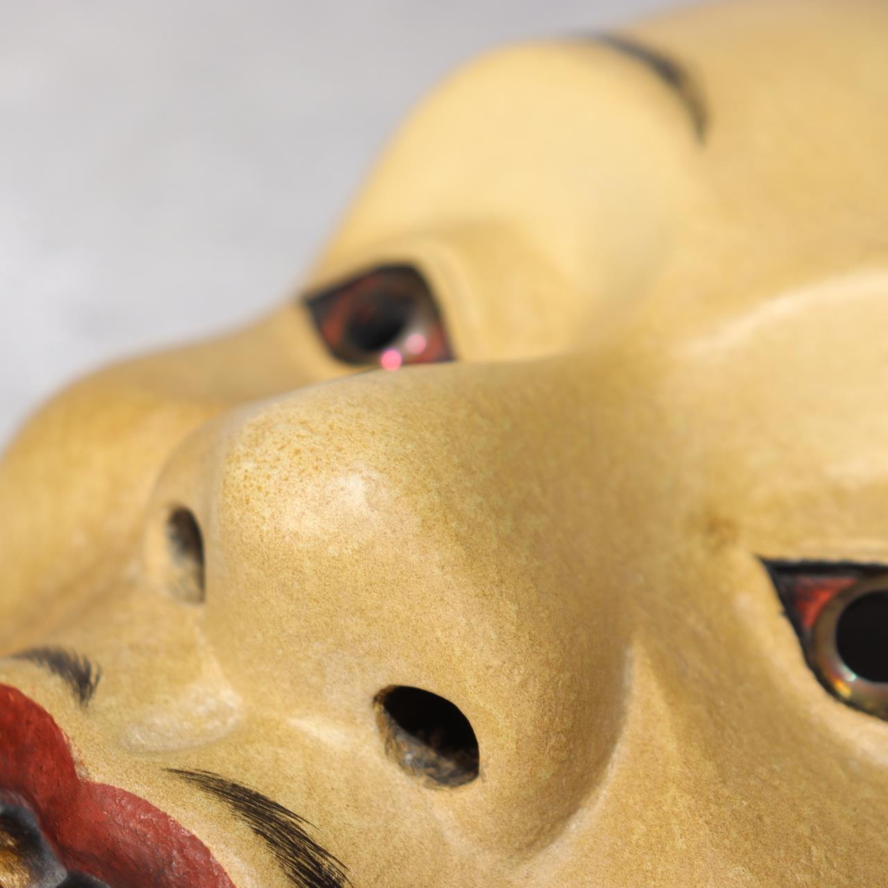 Japanese wooden Noh mask Ayakashi TAKA Mikazuki signed MSK522-314