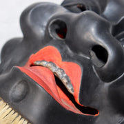 Japanese Wooden Noh Mask Daikoku God of Fortune Black Lacquer Hand Carved18