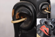 Japanese Wooden Noh Mask Daikoku God of Fortune Black Lacquer Hand Carved8