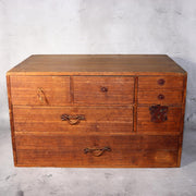 Japanese Antique Wooden Tansu Chest Drawers Storage Box Meiji Furniture WBX3250