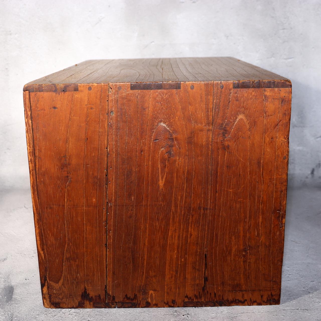 Japanese Antique Wooden Tansu Chest Drawers Storage Box Meiji Furniture WBX3253