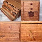 Japanese Antique Wooden Tansu Chest Drawers Storage Box Meiji Furniture WBX3256