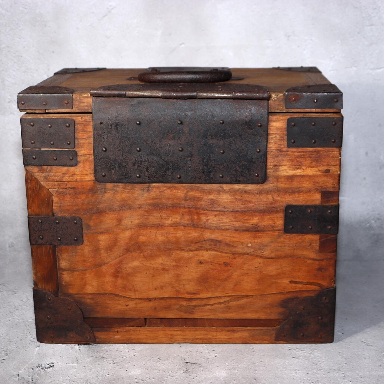 Japanese Antique wooden Kake Suzuribako inkstone box Funa Tansu drawer WBX3273