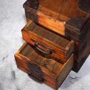 Japanese Antique wooden Kake Suzuribako inkstone box Funa Tansu drawer WBX32716