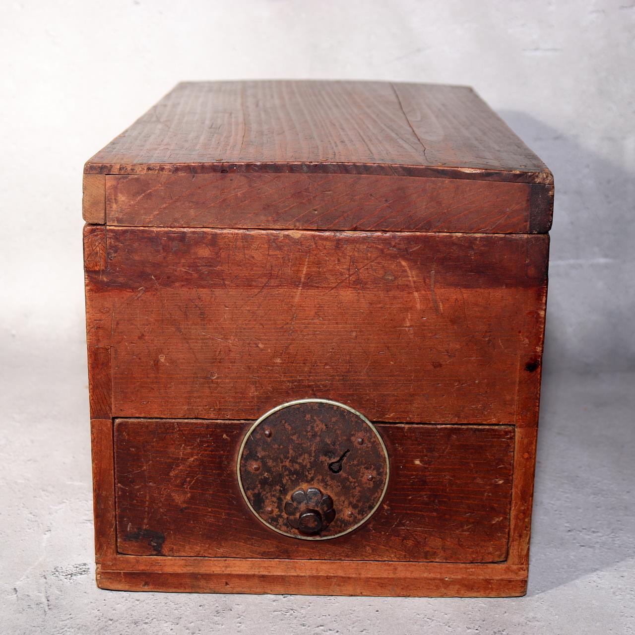 Japanese Antique wooden Tansu Chest of Drawers Storage Box WBX3291