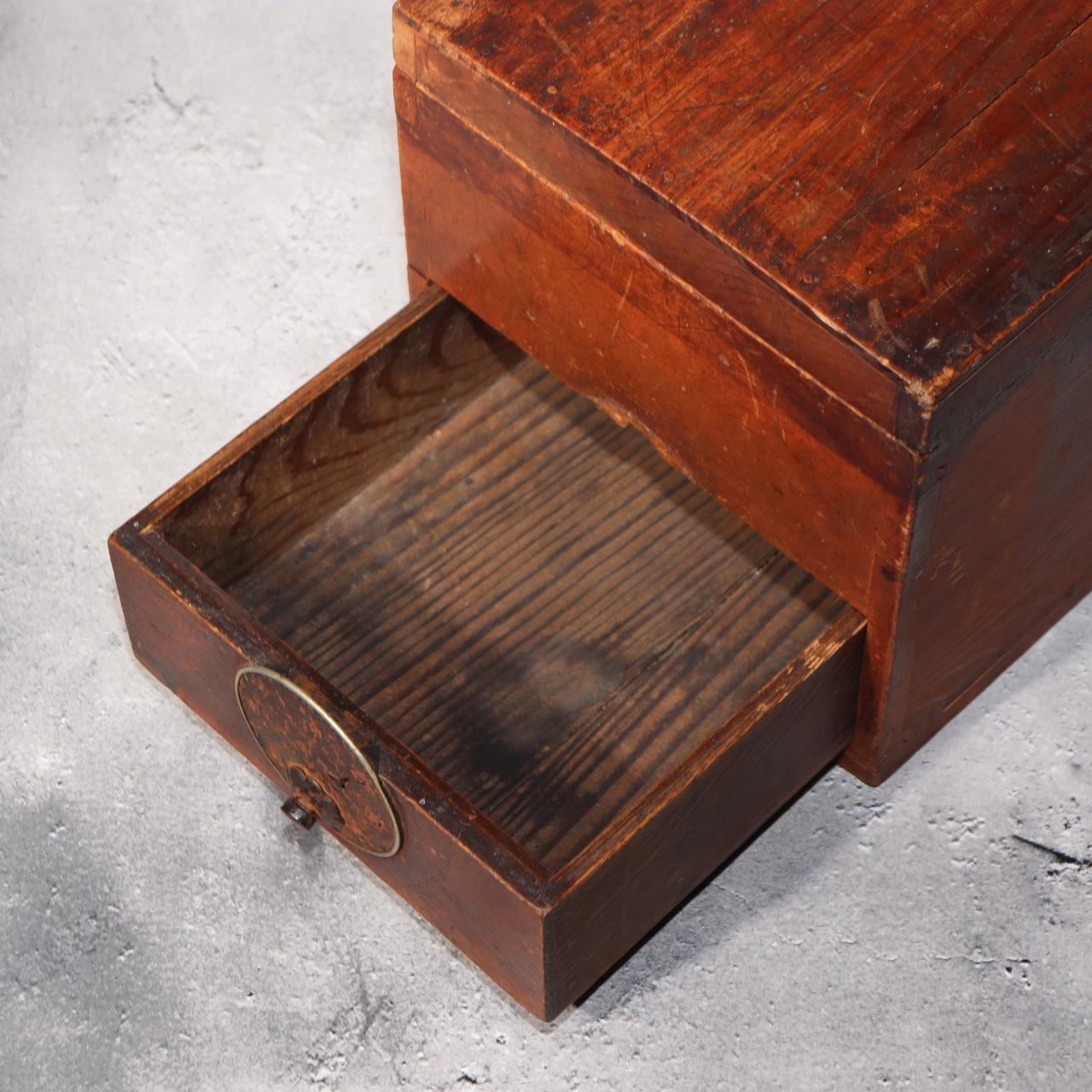 Japanese Antique wooden Tansu Chest of Drawers Storage Box WBX32915