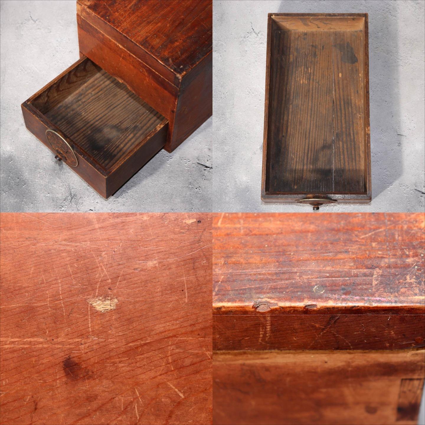 Japanese Antique wooden Tansu Chest of Drawers Storage Box WBX3298